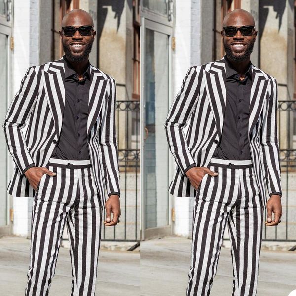 fashion men suits 2 piece white and black stripe custom made coat+jacket fit slim casual for man men's & blazers, White;black
fashion men suits 2 piece white and black stripe custom made coat+jacket fit slim casual for man men's & blazers, White;black