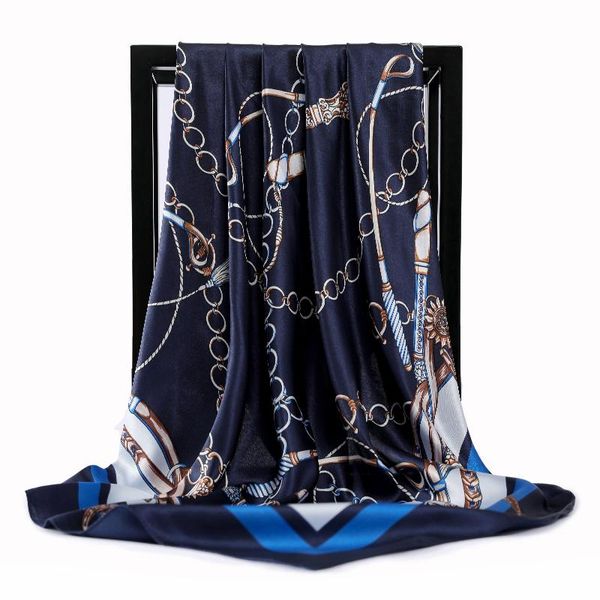 scarves women silk scarf euro green square head wraps quality female foulard satin shawls and 90*90 ladies, Blue;gray
scarves women silk scarf euro green square head wraps quality female foulard satin shawls and 90*90 ladies, Blue;gray