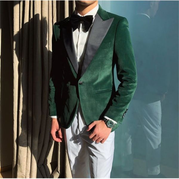 men's suits & blazers custom green olive velvet ball, party dress high lapel, groom button jacket + white pants fepj, White;black
men's suits & blazers custom green olive velvet ball, party dress high lapel, groom button jacket + white pants fepj, White;black
