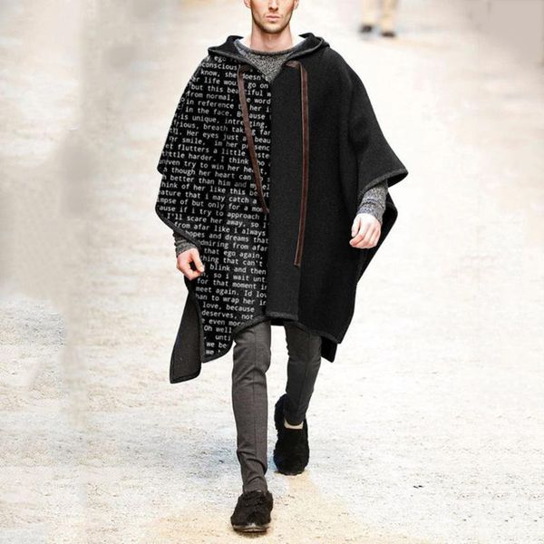 men's hoodies & sweatshirts streetwear oversize cloak shawl set letter printing stitching solid color windbreaker cape woolen coat swea, Black
men's hoodies & sweatshirts streetwear oversize cloak shawl set letter printing stitching solid color windbreaker cape woolen coat swea, Black