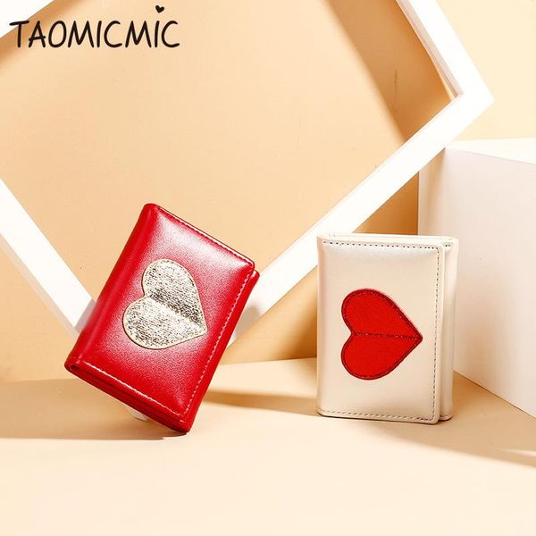 wallets buckle leather purse simple short multi-card wallet three-fold ladies cute student heart-shaped patch, Red;black
wallets buckle leather purse simple short multi-card wallet three-fold ladies cute student heart-shaped patch, Red;black