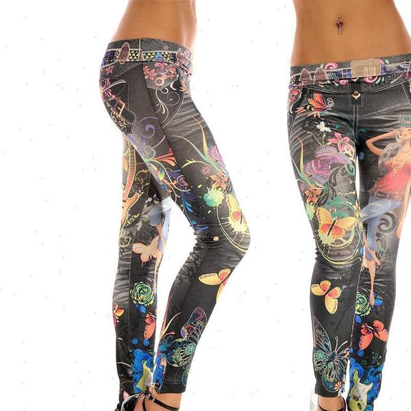 women leggings 30 imitation jeans skinny blue denim stretchy leggins fitness sport pants trouser ropa mujer, Black 
women leggings 30 imitation jeans skinny blue denim stretchy leggins fitness sport pants trouser ropa mujer, Black