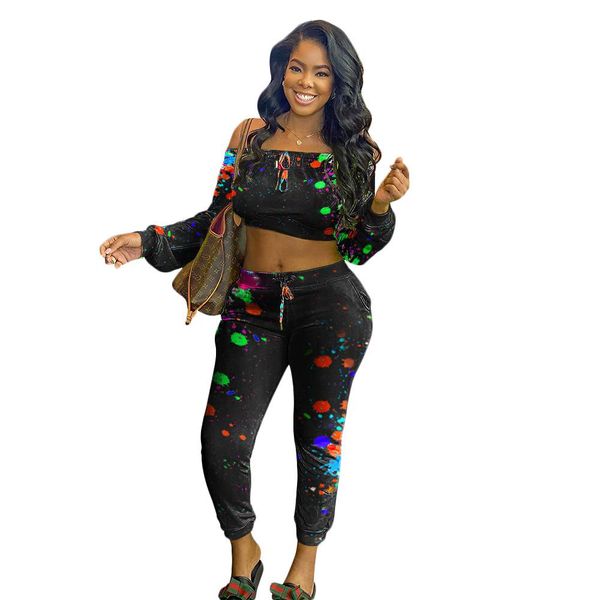 tracksuits graffiti print women tracksuit slash neck long sleeve crop skinny trousers jogger pants set outfit street party 2 piece sets s-2x, Gray
tracksuits graffiti print women tracksuit slash neck long sleeve crop skinny trousers jogger pants set outfit street party 2 piece sets s-2x, Gray