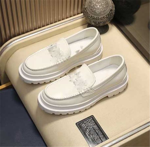 2021 designers brand new loafers men leather shoe flats printing mules platform casual genuine shoes classic letters black white sneakers