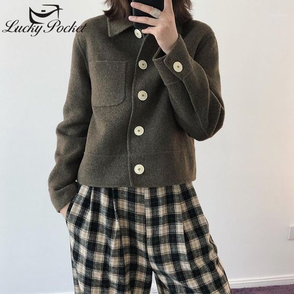 women autumn winter fashion slim short woolen coat female warm high street brand outerwear ladies elegant loose coats ml women's wool &, Black
women autumn winter fashion slim short woolen coat female warm high street brand outerwear ladies elegant loose coats ml women's wool &, Black