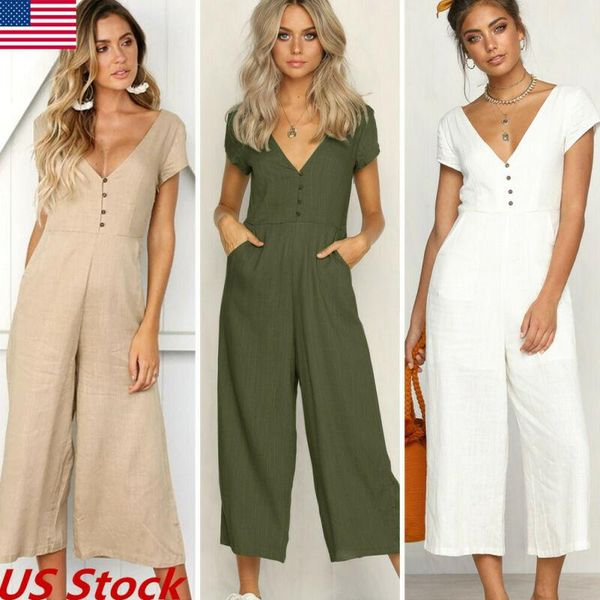 women's jumpsuits & rompers women casual summer loose solid n-neck short sleeve bodycon party romper trousers, Black;white
women's jumpsuits & rompers women casual summer loose solid n-neck short sleeve bodycon party romper trousers, Black;white