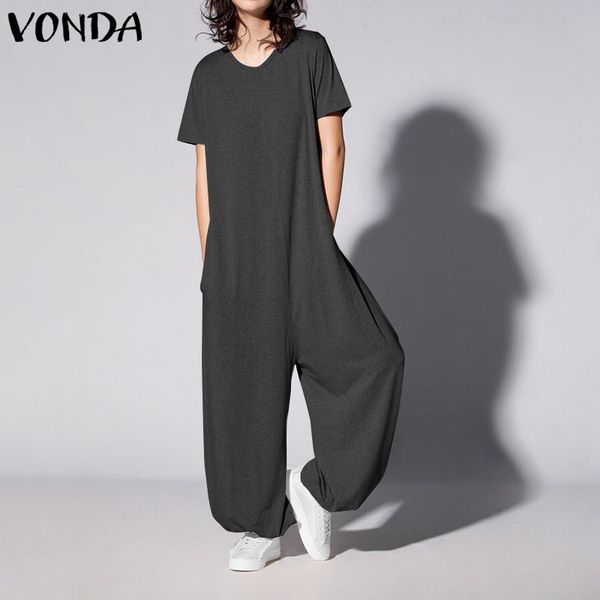 casual rompers womens jumpsuits vonda 2021 vintage short sleeve solid playsuits ladies office overalls plus size loose pants, Black;white
casual rompers womens jumpsuits vonda 2021 vintage short sleeve solid playsuits ladies office overalls plus size loose pants, Black;white