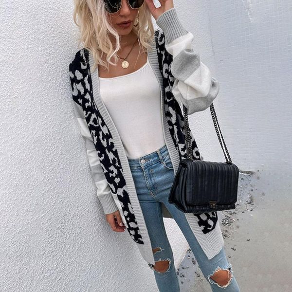 women's knits & tees 2021 autumn cardigan casual fashion simple commuter street style long leopard print sleeve round neck sweater, White
women's knits & tees 2021 autumn cardigan casual fashion simple commuter street style long leopard print sleeve round neck sweater, White
