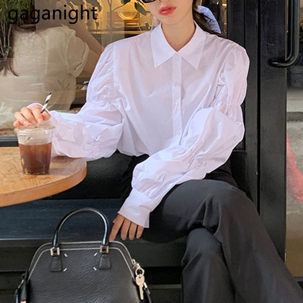 gaganight 2021 new women white shirt puff long sleeve turn down collar korean office lady blouse fashion single breasted shirts
gaganight 2021 new women white shirt puff long sleeve turn down collar korean office lady blouse fashion single breasted shirts
