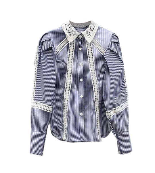 vanovich korean spring and summer hollow lace lapel stitched button puff sleeves office lady shirt 210615, White
vanovich korean spring and summer hollow lace lapel stitched button puff sleeves office lady shirt 210615, White