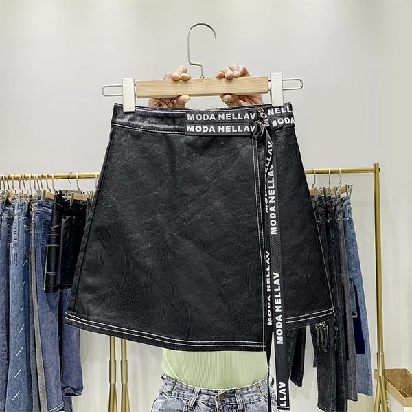 skirts 2021 autumn spring fashion women letter lace-up pu leather casual slim skirt female a1961, Black
skirts 2021 autumn spring fashion women letter lace-up pu leather casual slim skirt female a1961, Black