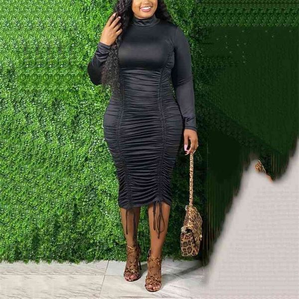 plus size dresses for women 4xl bodycon full sleeve drawstring solid elegant evening party night clothes midi 210510, Black;gray
plus size dresses for women 4xl bodycon full sleeve drawstring solid elegant evening party night clothes midi 210510, Black;gray