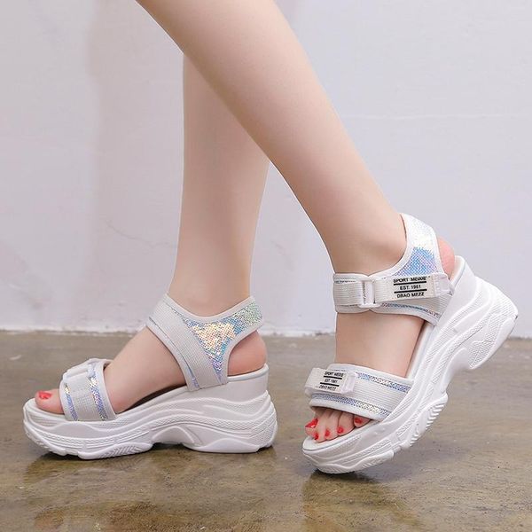 sandals female summer thick bottom shoes ladies bling sequins white wedge with open toe platform increased women, Black
sandals female summer thick bottom shoes ladies bling sequins white wedge with open toe platform increased women, Black