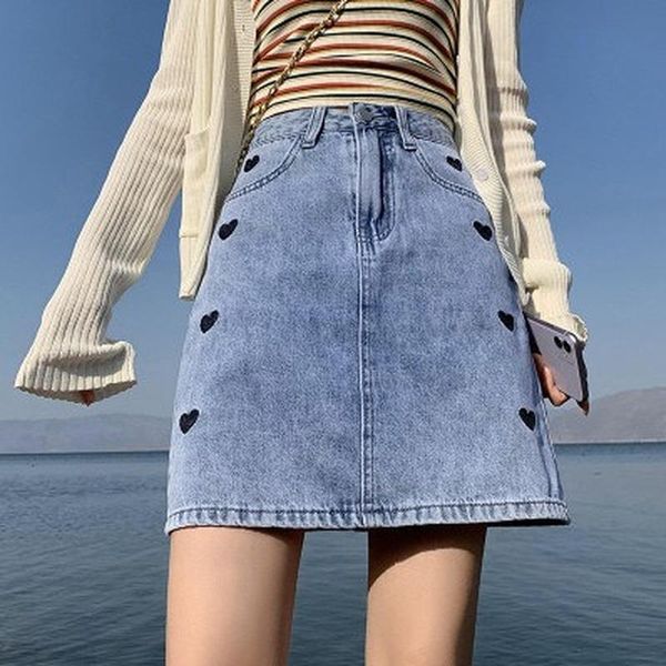 skirts women 2021 summer love embroidered denim skirt female korean thin slim a-line high waist short fashion casual streetwears, Black
skirts women 2021 summer love embroidered denim skirt female korean thin slim a-line high waist short fashion casual streetwears, Black