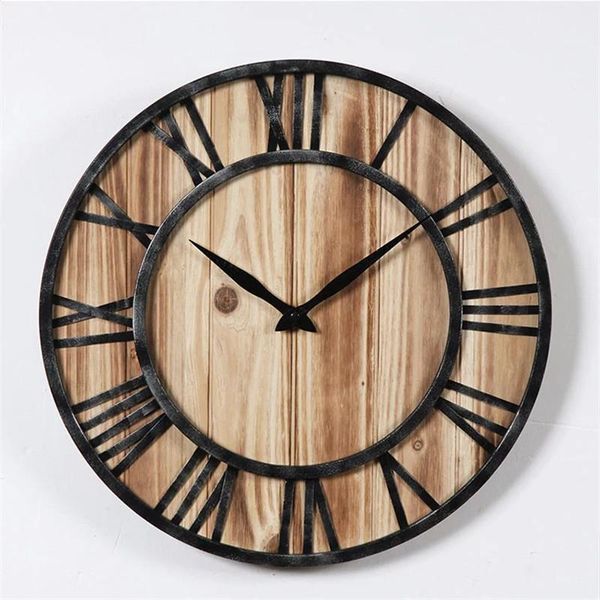 wall clocks creative nordic retro round iron clock handmade silent wooden decorative quartz for living room bedroom
wall clocks creative nordic retro round iron clock handmade silent wooden decorative quartz for living room bedroom
