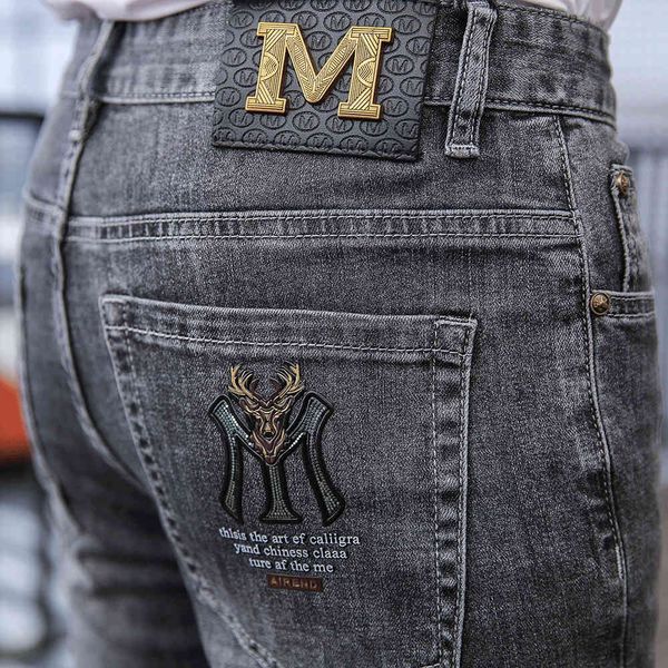 2021 autumn new grey jeans men's brand european fashion slim fit medium elastic leggings, Blue
2021 autumn new grey jeans men's brand european fashion slim fit medium elastic leggings, Blue