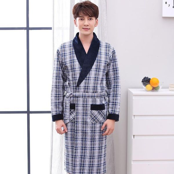 men's sleepwear autumn winter quilted bathrobes for men v-neck pijamas long sleeve cotton robe male lounges homewear pyjamas 4xl ekd1, Black;brown
men's sleepwear autumn winter quilted bathrobes for men v-neck pijamas long sleeve cotton robe male lounges homewear pyjamas 4xl ekd1, Black;brown