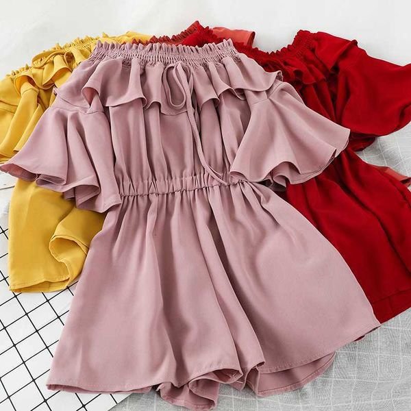 casual dresses women summer slash neck flare sleeve rompers bandage strap ruffles bow jumpsuit elastic slim wrapped rope beach playsuits, Black;gray
casual dresses women summer slash neck flare sleeve rompers bandage strap ruffles bow jumpsuit elastic slim wrapped rope beach playsuits, Black;gray