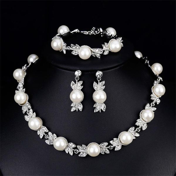earrings & necklace trendy pearl jewelry sets for women fine fashion weeding, Silver
earrings & necklace trendy pearl jewelry sets for women fine fashion weeding, Silver