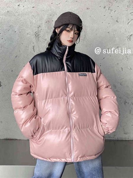 women's wool & blends fashion oversize cotton padded clothes spring style korean zipper coat loose thick trend 3gsu, Black
women's wool & blends fashion oversize cotton padded clothes spring style korean zipper coat loose thick trend 3gsu, Black