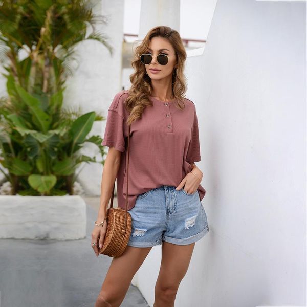 women's t-shirt summer women o-neck short sleeve t shirt 2021 fashion tshirts white button casual loose t-shirts for womens tee
women's t-shirt summer women o-neck short sleeve t shirt 2021 fashion tshirts white button casual loose t-shirts for womens tee