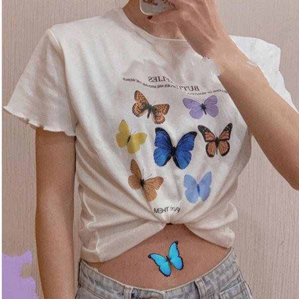polo white butterfly print graphic crop shirts streetwear feminine short sleeve fashion 2021 summer t-shirt chic
polo white butterfly print graphic crop shirts streetwear feminine short sleeve fashion 2021 summer t-shirt chic