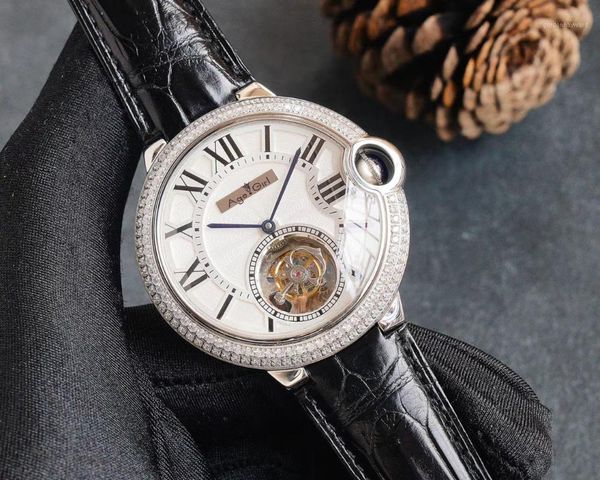 wristwatches men full iced diamond rose gold automatic mechanical tourbillion stainless steel black leather watch sapphire, Slivery;brown
wristwatches men full iced diamond rose gold automatic mechanical tourbillion stainless steel black leather watch sapphire, Slivery;brown