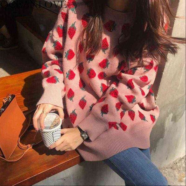 sweet strawberries print long pullovers women sweater autumn winter loose sueter mujer girls knitwear 12498, White;black
sweet strawberries print long pullovers women sweater autumn winter loose sueter mujer girls knitwear 12498, White;black