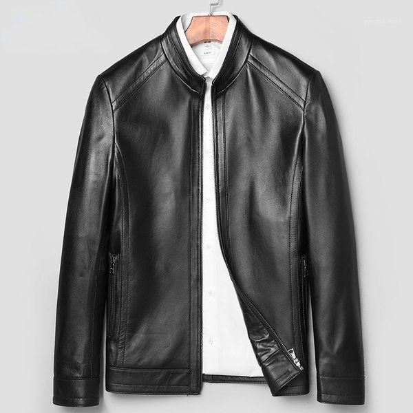 men's leather & faux 2021 spring autumn men genuine jacket for man bomber skin 100% natural sheepskin slim fit male casual coat b294, Black
men's leather & faux 2021 spring autumn men genuine jacket for man bomber skin 100% natural sheepskin slim fit male casual coat b294, Black
