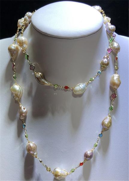 chains habitoo natural 14-16mm white baroque freshwater pearl mixed color cz pave long chain necklace 40inches statement jewelry gifts, Silver
chains habitoo natural 14-16mm white baroque freshwater pearl mixed color cz pave long chain necklace 40inches statement jewelry gifts, Silver
