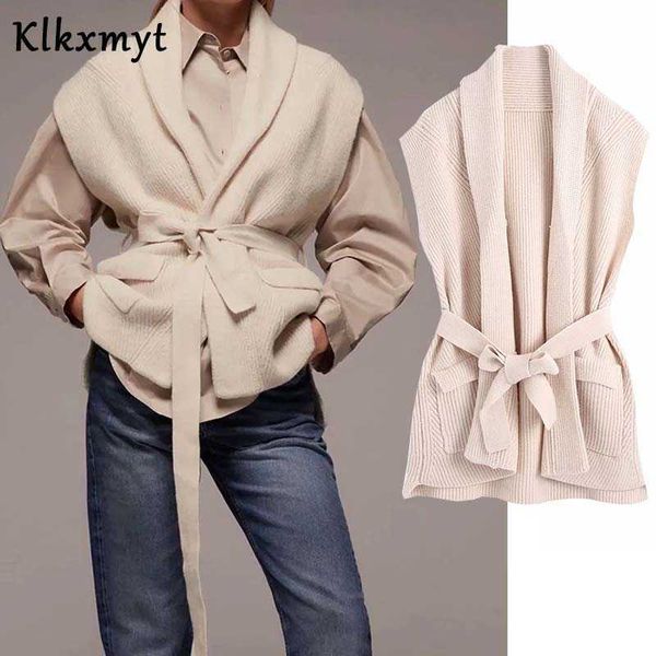 klkxmyt za women sweet fashion knitted sashes vest sweater vintage with pockets sleeveless female waistcoat chic 210527, Black;white
klkxmyt za women sweet fashion knitted sashes vest sweater vintage with pockets sleeveless female waistcoat chic 210527, Black;white