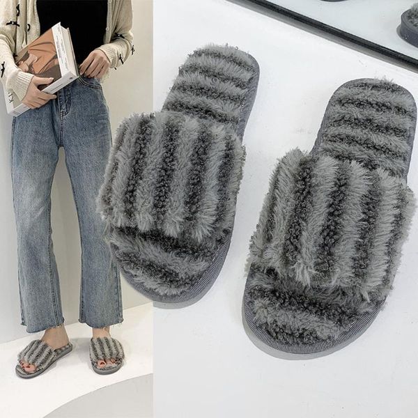 slippers winter toddler women fur striped print grey warm home slip on flats shoes ladies cotton indoor, Black
slippers winter toddler women fur striped print grey warm home slip on flats shoes ladies cotton indoor, Black