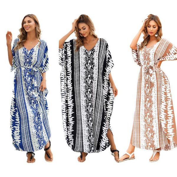 women's swimwear beach smock four side stretch printed snake stripe loose large robe bikini, White;black
women's swimwear beach smock four side stretch printed snake stripe loose large robe bikini, White;black