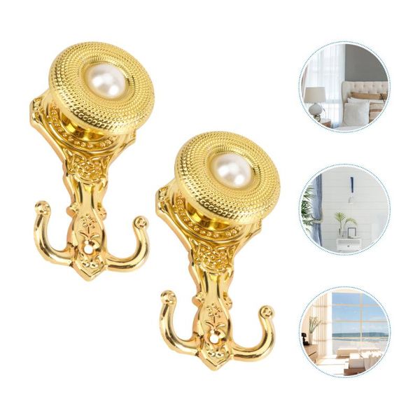 other home decor 1 pair metal pearl decorated curtain holdbacks wall mounted tassel tieback hook multi use (golden)
other home decor 1 pair metal pearl decorated curtain holdbacks wall mounted tassel tieback hook multi use (golden)