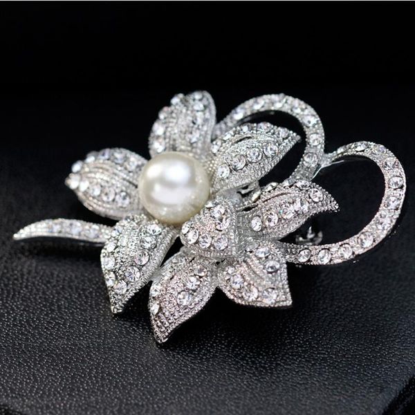 pins, brooches classy flower brooch pin with shiny created crystal and pearl for christmas wedding or prom, Gray
pins, brooches classy flower brooch pin with shiny created crystal and pearl for christmas wedding or prom, Gray