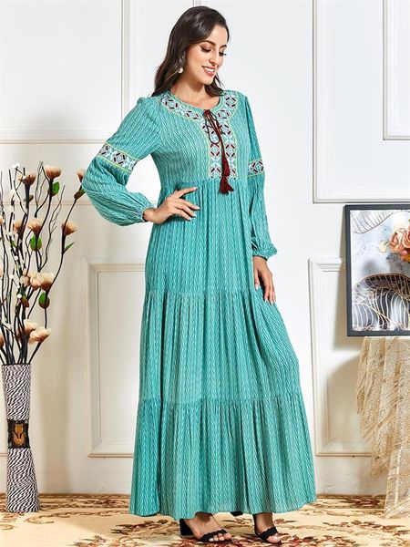 casual dresses full sleeve plus size arabic turkey muslim clothes ethnic embroidery maxi dress for women fall 2021 tassel drawstring, Black;gray
casual dresses full sleeve plus size arabic turkey muslim clothes ethnic embroidery maxi dress for women fall 2021 tassel drawstring, Black;gray