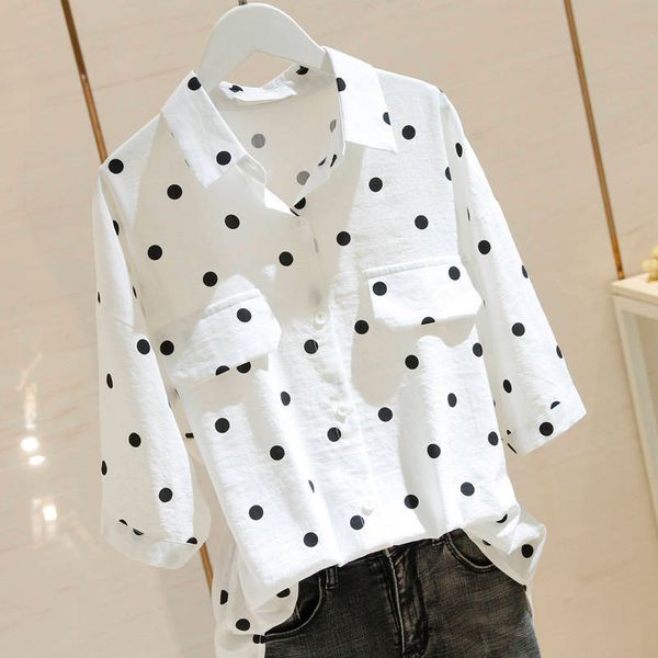 spring turn down collar shirt dot point women shorts sleeve cotton white office fashion blouses shirt 662f 210420
spring turn down collar shirt dot point women shorts sleeve cotton white office fashion blouses shirt 662f 210420