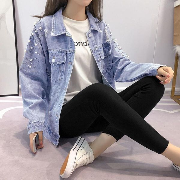 women's jackets 35#denim coat autumn plus size pearl beaded short denim women femme long sleeve vintage casual jean jacket au76, Black;brown
women's jackets 35#denim coat autumn plus size pearl beaded short denim women femme long sleeve vintage casual jean jacket au76, Black;brown