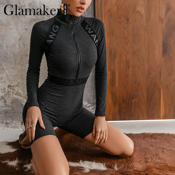 glamaker black knitted bodycon slim romeper women long sleeve zipper spring summer female playsuit casual fittness new 210414, Black;white
glamaker black knitted bodycon slim romeper women long sleeve zipper spring summer female playsuit casual fittness new 210414, Black;white