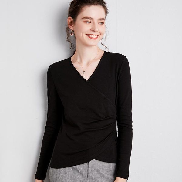autumn women cotton t shirt long sleeve black white casual tee female slim plus size fashion clothes 0085
autumn women cotton t shirt long sleeve black white casual tee female slim plus size fashion clothes 0085