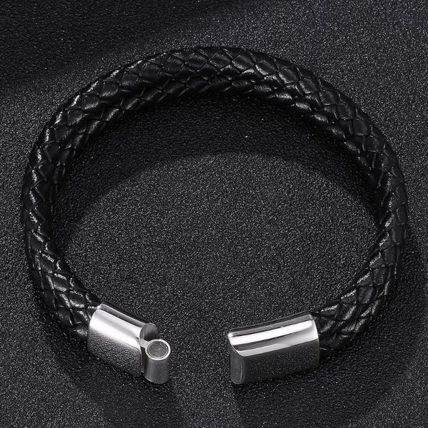 charm bracelets fashion simple men's double woven black leather bracelet stainless steel creative magnetic buckle 7-sp0116, Golden;silver
charm bracelets fashion simple men's double woven black leather bracelet stainless steel creative magnetic buckle 7-sp0116, Golden;silver