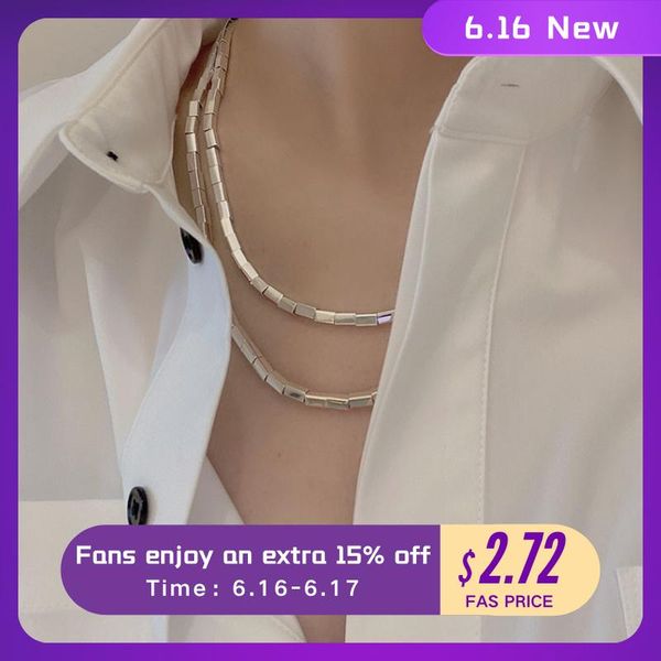chains 925 sterling silver small square tube necklace for women clavicle chain necklaces party jewelry gifts
chains 925 sterling silver small square tube necklace for women clavicle chain necklaces party jewelry gifts