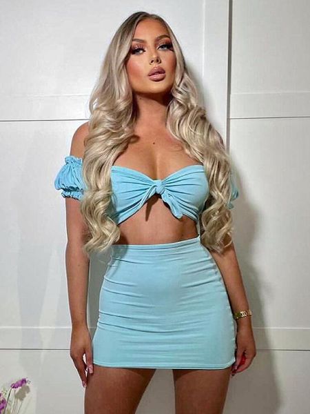 skirts summer women's mini skirt tight-fitting hip puff sleeve one-shoulder tube + half suits beachwear streetwear, Black 
skirts summer women's mini skirt tight-fitting hip puff sleeve one-shoulder tube + half suits beachwear streetwear, Black