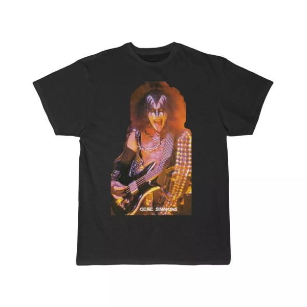 gene simmons of kiss 1978 short sleeve tee, White;black