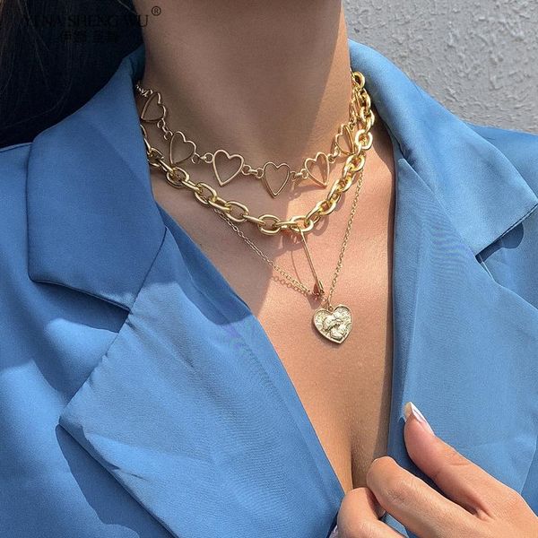 chokers fashion punk jewelry trend pin chain clavicle necklace hip hop retro heart tag female accessories set, Golden;silver
chokers fashion punk jewelry trend pin chain clavicle necklace hip hop retro heart tag female accessories set, Golden;silver