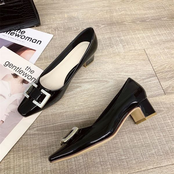 70% off factory online 2021 new metal buckle high heels women's korean version square head thick fashion simple commuter single shoes, Black
70% off factory online 2021 new metal buckle high heels women's korean version square head thick fashion simple commuter single shoes, Black