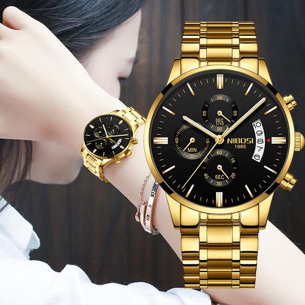 wristwatches nibosi couple watches business dress quartz fashion lover's watch female waterproof montre femme, Slivery;brown
wristwatches nibosi couple watches business dress quartz fashion lover's watch female waterproof montre femme, Slivery;brown