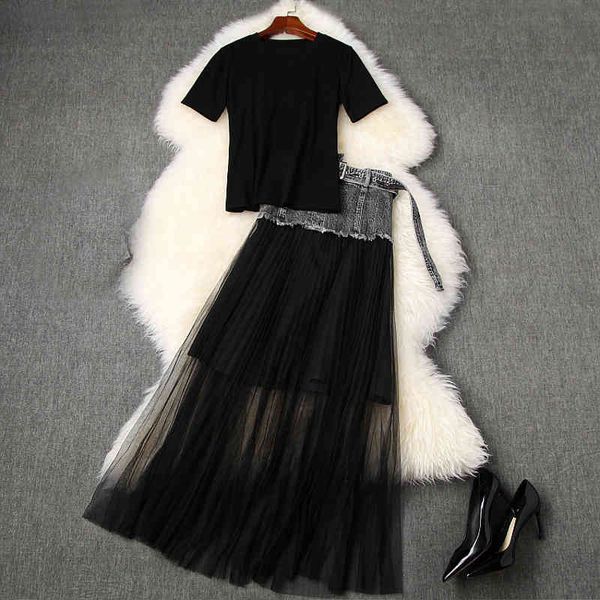 two piece dress spring summer short sleeve round neck black t-shirt + belted panelled pleated mid-calf skirt 2 s set lm26t10854 3hvq, White
two piece dress spring summer short sleeve round neck black t-shirt + belted panelled pleated mid-calf skirt 2 s set lm26t10854 3hvq, White