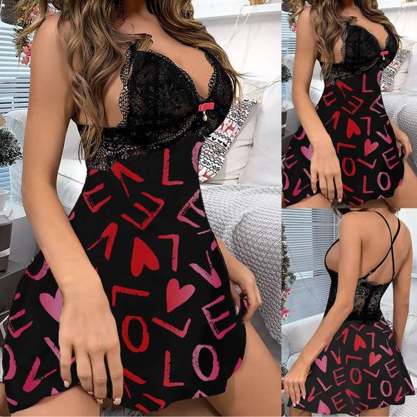 women's sleepwear sleepshirts women fashion valentine love printing nightdress lace camisole home female pajamas nightgown, Black;red
women's sleepwear sleepshirts women fashion valentine love printing nightdress lace camisole home female pajamas nightgown, Black;red