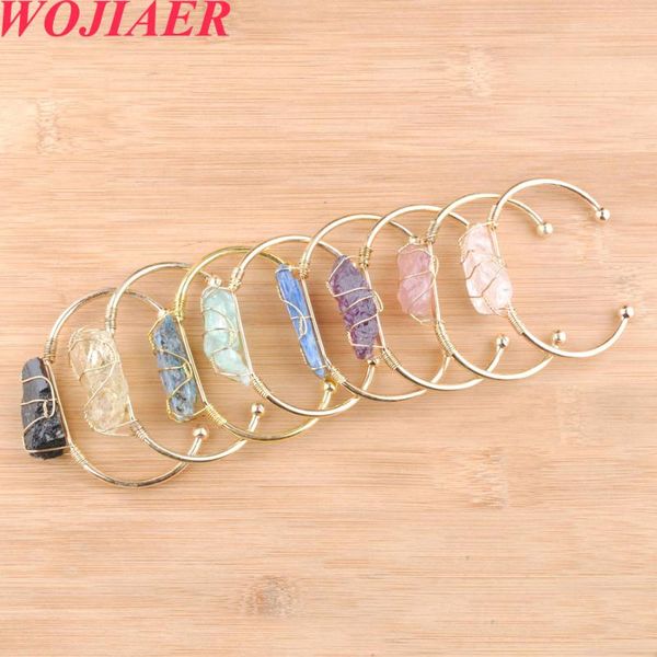 bangle wojiaer gold-color wire wrap irregular natural stone open cuff copper fashion korea bracelets for women girl party pbo934, Black
bangle wojiaer gold-color wire wrap irregular natural stone open cuff copper fashion korea bracelets for women girl party pbo934, Black